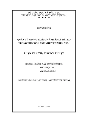 Quản lý khủng hoảng và rủi ro trong thi công cầu khu vực miền nam luận văn thạc sĩ xây dựng cầu hầm