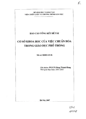 Luận văn cơ sở khoa học của việc chuẩn hóa trong giáo dục phổ thông