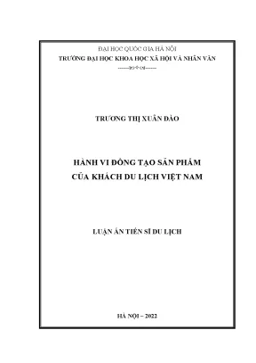 Luận án tiến sĩ hành vi đồng tạo sản phẩm của khách du lịch việt nam