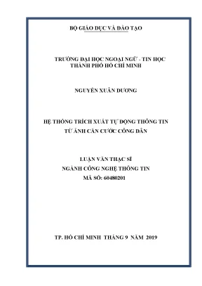 Luận văn thạc sĩ hệ thống trích xuất tự động thông tin từ ảnh căn cước công dân
