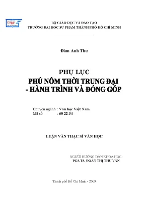 Luận văn thạc sĩ phú nôm thời trung đại hành trình và đóng góp