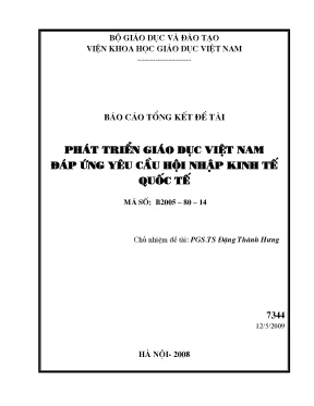 Luận văn phát triển giáo dục việt nam đáp ứng yêu cầu hội nhập kinh tế quốc tế