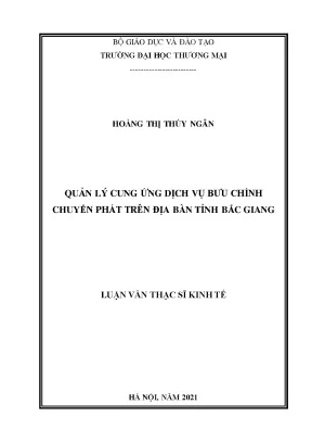 Luận văn thạc sĩ quản lý cung ứng dịch vụ bưu chính chuyển phát trên địa bàn tỉnh bắc giang