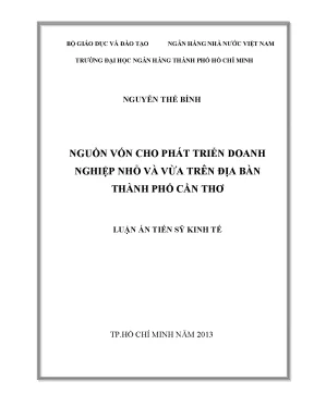 Luận văn nguồn vốn cho phát triển doanh nghiệp nhỏ và vừa
