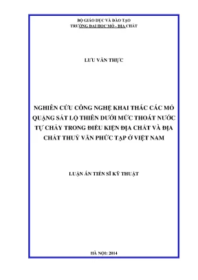 Luận án tiến sĩ kỹ thuật nghiên cứu công nghệ khai thác đối với các mỏ quặng sắt lộ thiên dưới mức thoát nước tự chảy trong điều kiện địa chất và địa chất thuỷ văn phức tạp