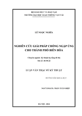 Nghiên cứu giải pháp chống ngập úng cho thành phố biên hòa luận văn thạc sỹ chuyên ngành kỹ thuật hạ tầng đô thị