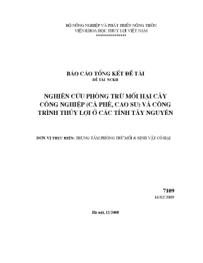 Luận văn nghiên cứu phòng trừ mối hại cây công nghiệp cà phê cao su và công trình thủy lợi ở các tỉnh tây nguyên