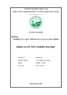 Luận văn nghiên cứu quy trình sản xuất thịt gà muối hun khói