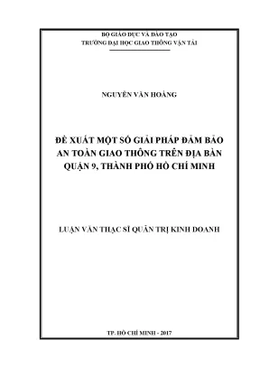 Đề xuất một số giải pháp đảm bảo an toàn giao thông trên địa bàn quận 9 thành phố hồ chí minh luận văn thạc sỹ quản trị kinh doanh