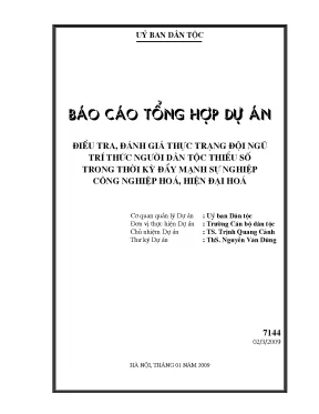 Luận văn điều tra đánh giá thực trạng đội ngũ trí thức người dân tộc thiểu số trong thời kỳ đẩy mạnh sự nghiệp công nghiệp hoá hiện đại hoá