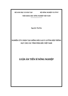 Luận án tiến sĩ nghiên cứu chọn tạo giống dâu lai f1 lưỡng bội trồng hạt cho cách tỉnh phía bắc việt nam