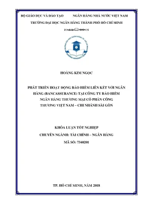 Luận văn phát triển hoạt động bảo hiểm liên kết với ngân hàng bancassurance