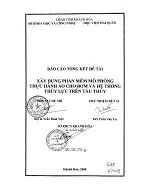 Luận văn xây dựng phần mềm mô phỏng thực hành ảo cho bơm và hệ thống thuỷ lực trên tàu thuỷ