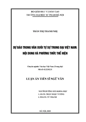 Luận án tiến sĩ dư báo trong văn xuôi tự sự trung đại việt nam nội dung và phương thức thể hiện