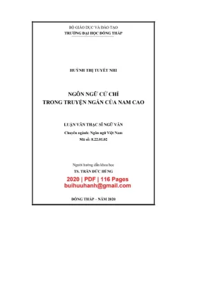 Luận văn thạc sĩ ngữ văn ngôn ngữ cử chỉ trong truyện ngắn của nam cao
