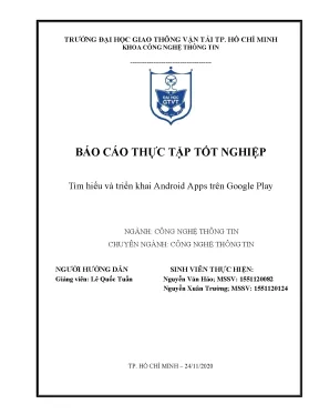 Luận văn tìm hiểu và triển khai android apps trên googleplay