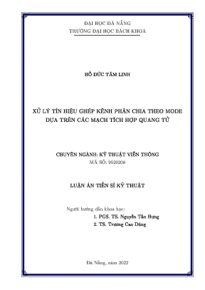 Luận án tiến sĩ kỹ thuật xử lý tín hiệu ghép kênh phân chia theo mode dựa trên các mạch tích hợp quang tử