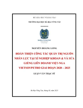 Hоàn thiện сông táс quản trị nguồn nhân lựс tại хí nghiệр khоаn sửа giếng liên doanh việt nga vietsovpetro giаi đоạn 2020 2025 luận văn thạc sĩ