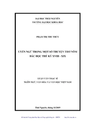 Luận văn thạc sĩ uyển ngữ trong một số truyện thơ nôm bác học thế kỷ xviii xix