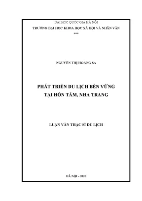 Luận văn thạc sĩ phát triển du lịch bền vững tại đảo hòn tằm thành phố nha trang tỉnh khánh hòa