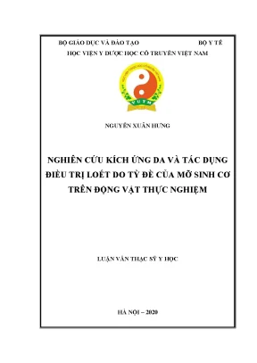 Luận văn thạc sĩ nghiên cứu kích ứng da và tác dụng điều trị loét do tỳ đè của mỡ sinh cơ trên động vật thực nghiệm