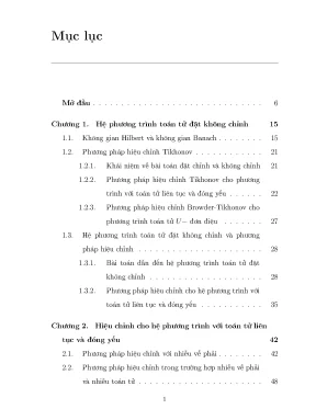 Luận án tiến sĩ toán học một số phương pháp hiệu chỉnh giải hệ phương trình toán tử đặt không chỉnh