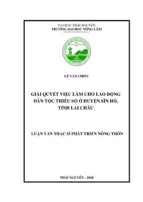 Luận văn thạc sĩ giải quyết việc làm cho lao động dân tộc thiểu số ở huyện sìn hồ tỉnh lai châu
