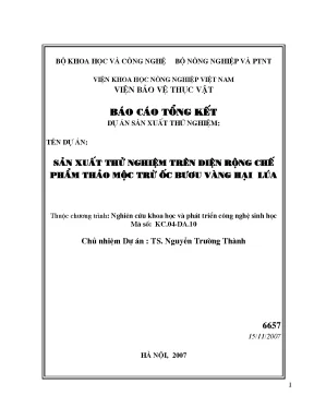 Luận văn sản xuất thử nghiệm trên diện rộng chế phẩm thảo mộc trừ ốc bươu vàng hại lúa
