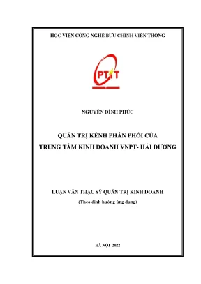Luận văn thạc sĩ quản trị kênh phân phối của ttkd vnpt hải dương
