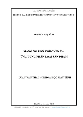 Luận văn thạc sĩ mạng nơron kohonen và ứng dụng trong phân loại sản phẩm