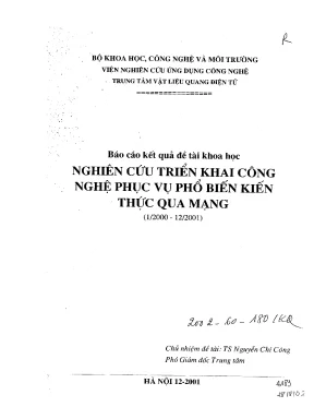 Luận văn nghiên cứu triển khai công nghệ phổ biến kiến thức qua mạng