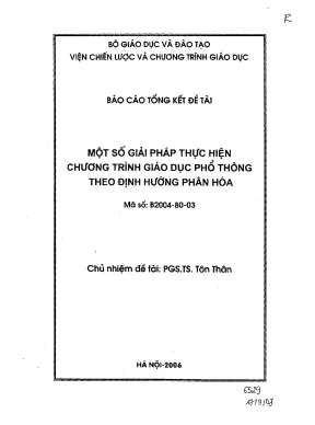 Luận văn một số giải pháp thực hiện chương trình giáo dục phổ thông theo định hướng phân hóa