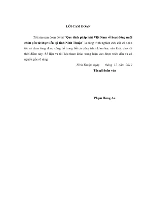 Luận văn thạc sĩ pháp luật doanh nghiệp quy định pháp luật việt nam về hoạt động nuôi chim yến từ thực tiễn tại tỉnh ninh thuận