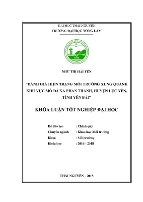 Luận văn đánh giá hiện trạng môi trường xung quanh khu vực mỏ đá xã phan thanh huyện lục yên tỉnh yên bái