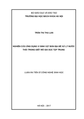 Luận án tiến sĩ nghiên cứu ứng dụng vi sinh vật bản địa để xử lý nước thải trong giết mổ gia súc tập trung
