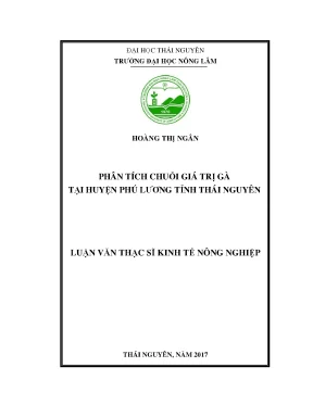 Luận văn thạc sĩ phân tích chuỗi giá trị gà tại huyện phú lương tỉnh thái nguyên