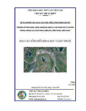Luận văn nghiên cứu ứng dụng công nghệ mới mike21 vào đánh giá và dự báo phòng chống sạt lở bờ sông miền bắc miền trung miền nam