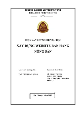 Luận văn tốt nghiệp công nghệ thông tin xây dựng website bán hàng nông sản