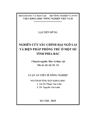 Luận án tiến sĩ nông nghiệp nghiên cứu sâu chính hại ngô lai và biện pháp phòng trừ ở một số tỉnh phía bắc