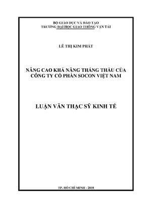 Nâng cao khả năng thắng thầu của công ty cổ phần socon việt nam luận văn thạc sĩ ngành quản lý xây dựng