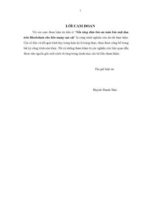 Luận án tiến sĩ kỹ thuật nền tảng đảm bảo an toàn bảo mật dựa trên blockchain cho liên mạng vạn vật