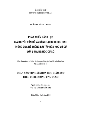 Phát triển năng lực giải quyết vấn đề và sáng tạo cho học sinh luận văn