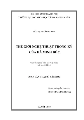 Luận văn thạc sĩ thế giới nghệ thuật trong ký của hà minh đức