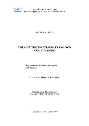 Luận văn thạc sĩ thế giới trẻ thơ trong trăng non của r tagore