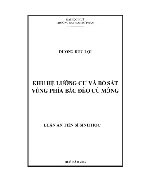 Luận án tiến sĩ sinh học khu hệ lưỡng cư và bò sát vùng phía bắc đèo cù mông