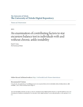 Luận văn an examination of contributing factors to star excursion balance test in individuals with and without chronic ankle instability