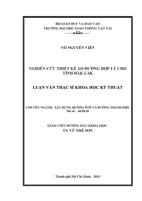 Nghiên cứu thiết kế áo đường hợp lý cho tỉnh đăk lăk luận văn thạc sỹ xây dựng đường ô tô và đường thành phố