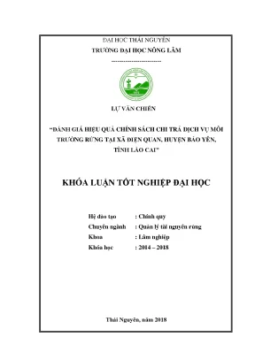 Luận văn đánh giá hiệu quả chính sách chi trả dịch vụ môi trường rừng tại xã điện quan huyện bảo yên tỉnh lào cai