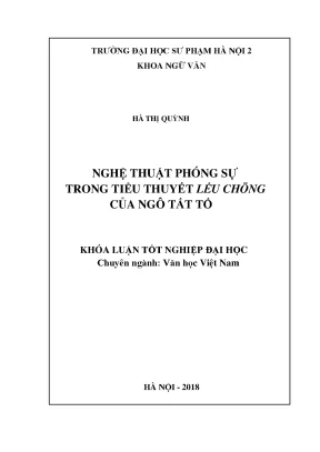Luận án tiến sĩ ngữ văn nghệ thuật phóng sự trong tiểu thuyết lều chõng của ngô tất tố