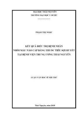 Luận văn thạc sĩ kết quả điều trị bệnh nhân nhồi máu não cấp bằng thuốc tiêu sợi huyết tại bệnh viện trung ương thái nguyên